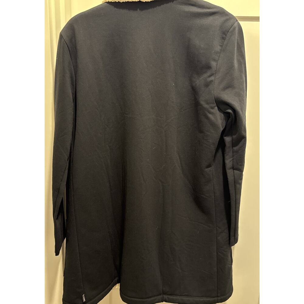 Eddie Bauer Womens Sherpa Fleece Shawl Collar Cardigan Jacket Black Large NWT - Picture 5 of 6